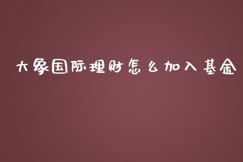大象国际理财怎么加入基金_https://www.kuaijiepai.net_投资理财_第1张