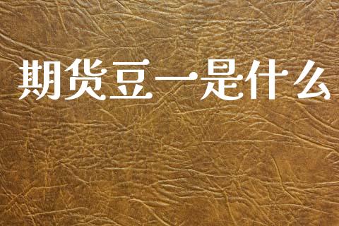 期货豆一是什么_https://www.kuaijiepai.net_国际期货_第1张