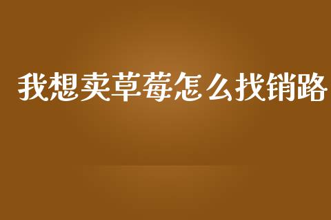 我想卖草莓怎么找销路_https://www.kuaijiepai.net_期货在线_第1张
