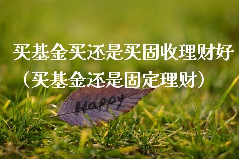 买基金买还是买固收理财好（买基金还是固定理财）_https://www.kuaijiepai.net_投资理财_第1张