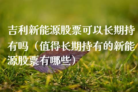 吉利新能源股票可以长期持有吗（值得长期持有的新能源股票有哪些）_https://www.kuaijiepai.net_新股新闻_第1张