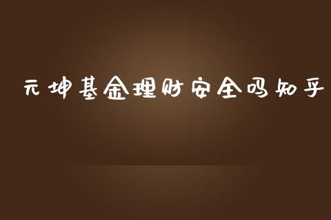 元坤基金理财安全吗知乎_https://www.kuaijiepai.net_期货理财_第1张
