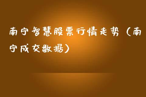 南宁智慧股票行情走势（南宁成交数据）_https://www.kuaijiepai.net_国际股建_第1张