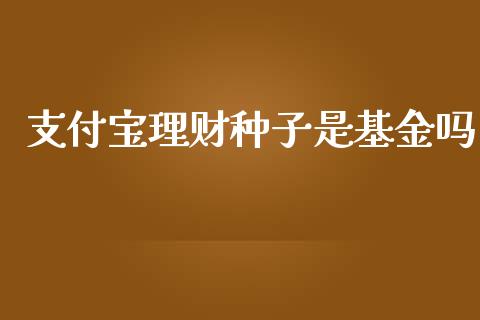 支付宝理财种子是基金吗_https://www.kuaijiepai.net_投资理财_第1张