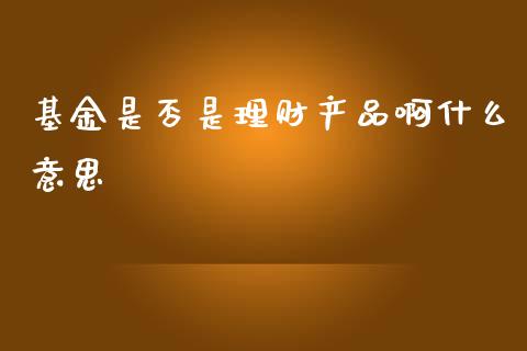 基金是否是理财产品啊什么意思_https://www.kuaijiepai.net_投资理财_第1张