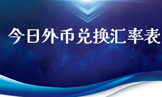 今日外币兑换汇率表_https://www.kuaijiepai.net_期货资讯_第1张
