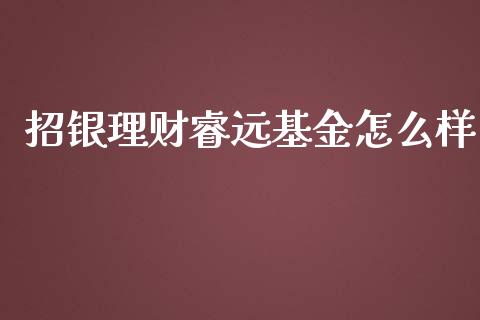 招银理财睿远基金怎么样_https://www.kuaijiepai.net_投资理财_第1张