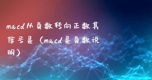 macd从负数转向正数其信号是（macd是负数说明）_https://www.kuaijiepai.net_期货资讯_第1张