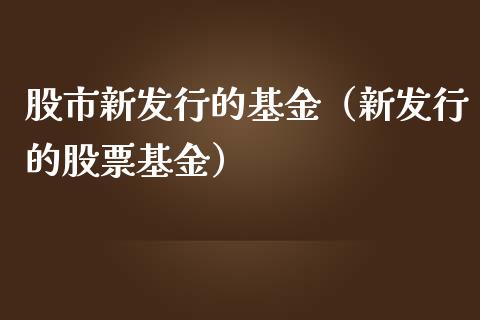 股市新发行的基金（新发行的股票基金）_https://www.kuaijiepai.net_期货理财_第1张