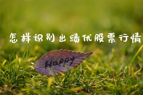 怎样识别出绩优股票行情_https://www.kuaijiepai.net_新股新闻_第1张