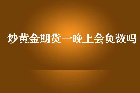 炒黄金期货一晚上会负数吗_https://www.kuaijiepai.net_国际期货_第1张