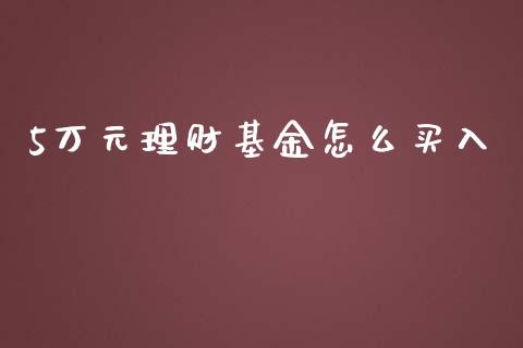 5万元理财基金怎么买入_https://www.kuaijiepai.net_期货理财_第1张