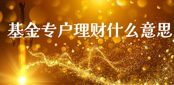 基金专户理财什么意思_https://www.kuaijiepai.net_期货理财_第1张