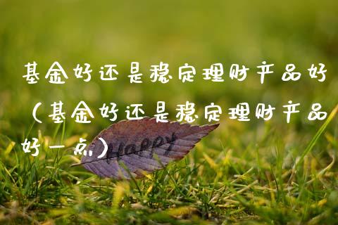 基金好还是稳定理财产品好（基金好还是稳定理财产品好一点）_https://www.kuaijiepai.net_投资理财_第1张