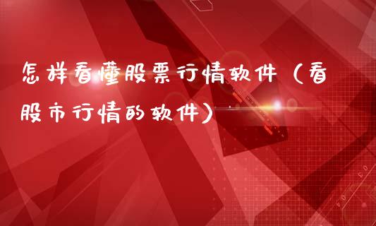 怎样看懂股票行情软件（看股市行情的软件）_https://www.kuaijiepai.net_股票理论_第1张