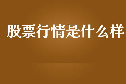 股票行情是什么样_https://www.kuaijiepai.net_新股新闻_第1张