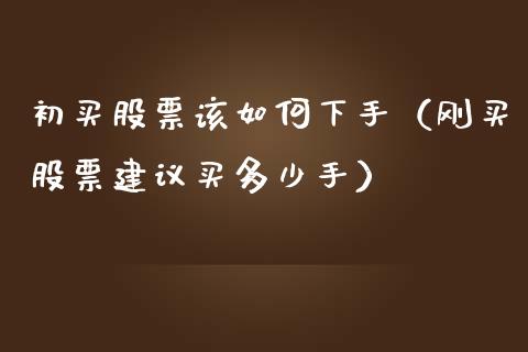 初买股票该如何下手（刚买股票建议买多少手）_https://www.kuaijiepai.net_股票理论_第1张
