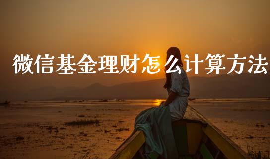 微信基金理财怎么计算方法_https://www.kuaijiepai.net_投资理财_第1张