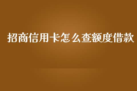 招商信用卡怎么查额度借款_https://www.kuaijiepai.net_国际股建_第1张