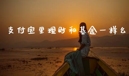 支付宝里理财和基金一样么_https://www.kuaijiepai.net_投资理财_第1张