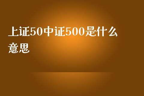 上证50中证500是什么意思_https://www.kuaijiepai.net_投资理财_第1张