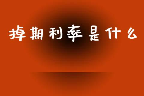 掉期利率是什么_https://www.kuaijiepai.net_国际期货_第1张