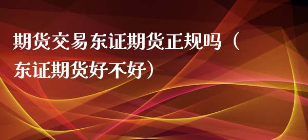 期货交易东证期货正规吗（东证期货好不好）_https://www.kuaijiepai.net_新股新闻_第1张