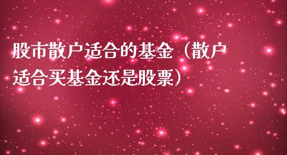 股市散户适合的基金（散户适合买基金还是股票）_https://www.kuaijiepai.net_投资理财_第1张
