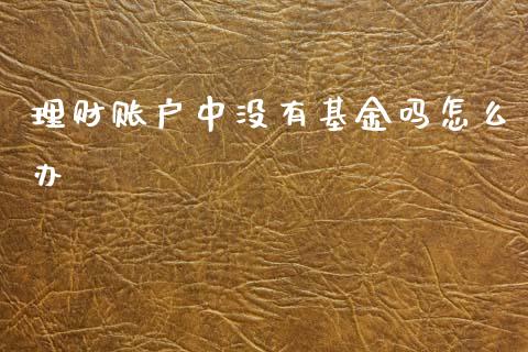 理财账户中没有基金吗怎么办_https://www.kuaijiepai.net_投资理财_第1张