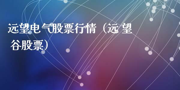 远望电气股票行情（远 望 谷股票）_https://www.kuaijiepai.net_新股新闻_第1张