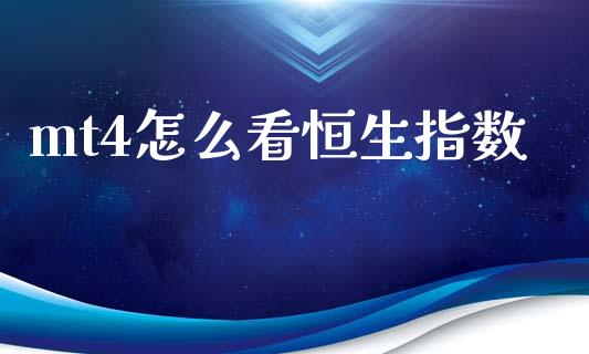 mt4怎么看恒生指数_https://www.kuaijiepai.net_期货理财_第1张