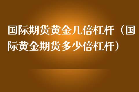国际期货黄金几倍杠杆（国际黄金期货多少倍杠杆）_https://www.kuaijiepai.net_国际期货_第1张
