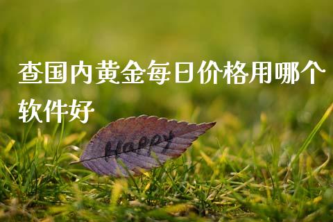 查国内黄金每日价格用哪个软件好_https://www.kuaijiepai.net_期货在线_第1张