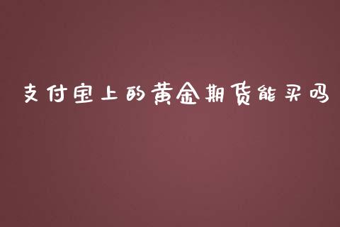 支付宝上的黄金期货能买吗_https://www.kuaijiepai.net_期货资讯_第1张