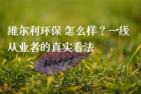 维尔利环保 怎么样？一线从业者的真实看法_https://www.kuaijiepai.net_新股新闻_第1张