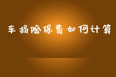 车损险保费如何计算_https://www.kuaijiepai.net_期货在线_第1张