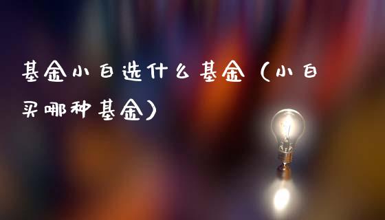 基金小白选什么基金（小白买哪种基金）_https://www.kuaijiepai.net_期货理财_第1张