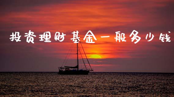 投资理财基金一般多少钱_https://www.kuaijiepai.net_投资理财_第1张
