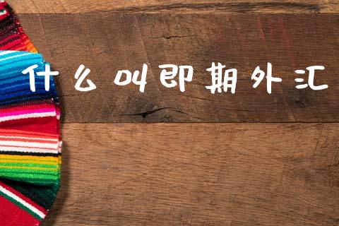 什么叫即期外汇_https://www.kuaijiepai.net_国际期货_第1张