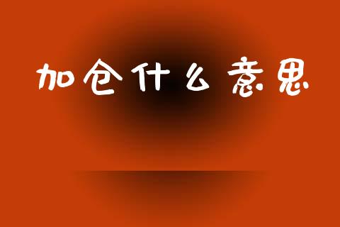 加仓什么意思_https://www.kuaijiepai.net_期货在线_第1张