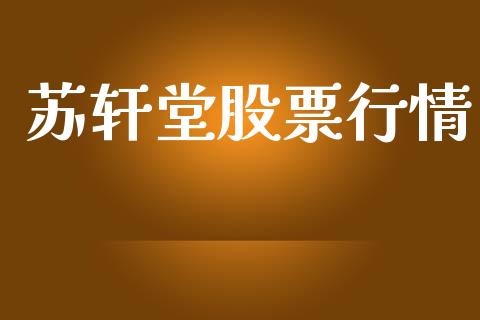 苏轩堂股票行情_https://www.kuaijiepai.net_新股新闻_第1张