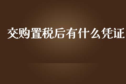 交购置税后有什么凭证_https://www.kuaijiepai.net_国际期货_第1张