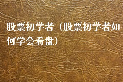 股票初学者（股票初学者如何学会看盘）_https://www.kuaijiepai.net_股票理论_第1张