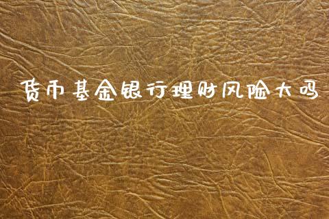 货币基金银行理财风险大吗_https://www.kuaijiepai.net_投资理财_第1张