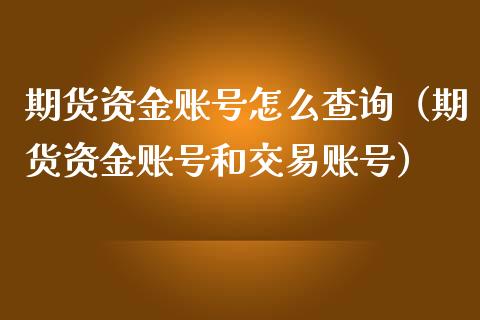期货资金账号怎么查询（期货资金账号和交易账号）_https://www.kuaijiepai.net_期货资讯_第1张