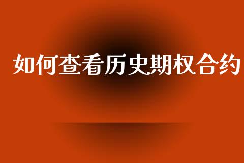 如何查看历史期权合约_https://www.kuaijiepai.net_新股新闻_第1张