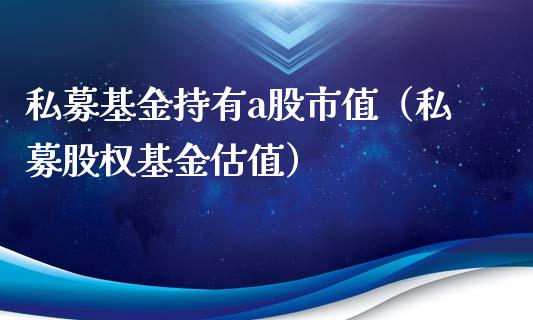 私募基金持有a股市值（私募股权基金估值）_https://www.kuaijiepai.net_投资理财_第1张