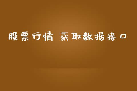 股票行情 获取数据接口_https://www.kuaijiepai.net_股票理论_第1张