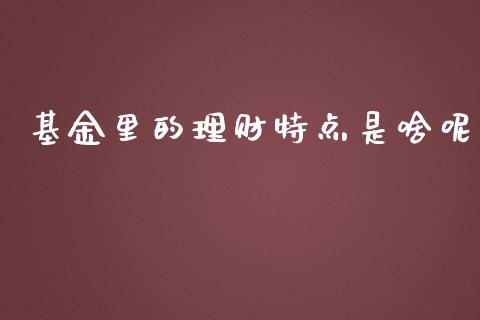 基金里的理财特点是啥呢_https://www.kuaijiepai.net_期货理财_第1张