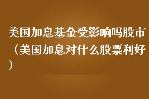 美国加息基金受影响吗股市（美国加息对什么股票利好）_https://www.kuaijiepai.net_期货理财_第1张